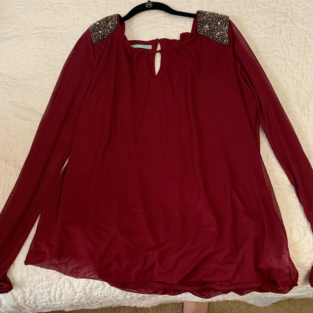 2XL Burgundy dress top